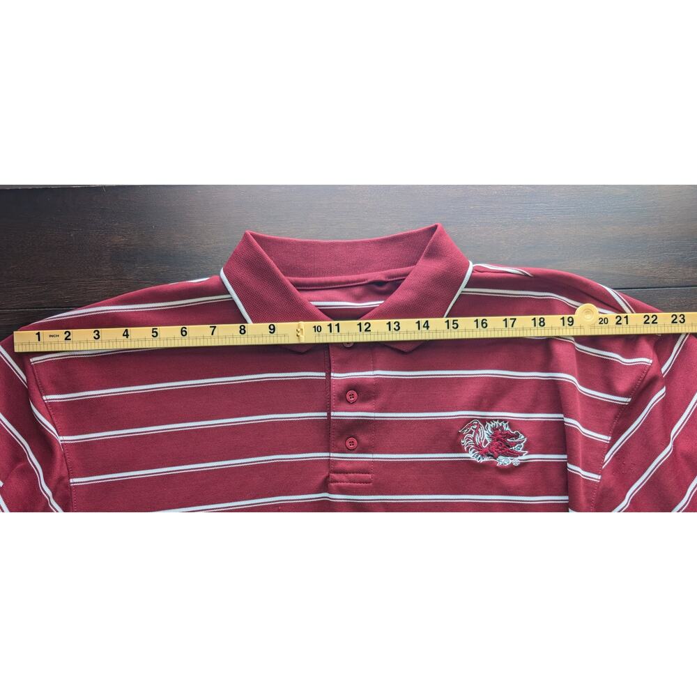 Gameday Crimson White Striped Golf Polo Shirt South Carolina Gamecocks XL - Picture 7 of 10
